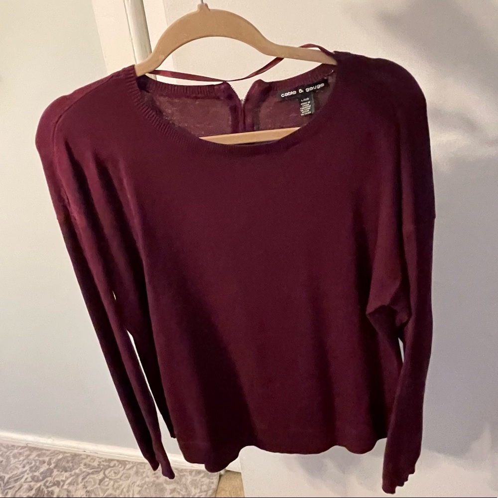 cable and gauge plum purple sweater